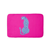 Roze & Blauw Modern Oerwoud Cheetah Exotische Badm Badmat (Voorkant)