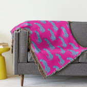 Roze & Blauw Modern Oerwoud Cheetah Gooi Deken