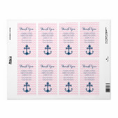 Roze Blauw Nautisch Baby shower Favor Labels (Full Sheet)