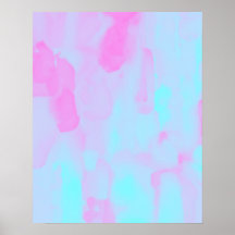 Roze Blauw Neon Abstract Aquarel Schilderen
