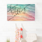 Roze Blauw Ocean Beach Zomer Party Welkom Wo Spandoek (Insitu)