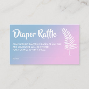 Roze & Blauw Ombre Baby shower Luier Raffle Kaarte Informatiekaartje