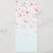 Roze Blauw Ombre Franse Tuin Bloemen Pioen Diner Menu (Achterkant)