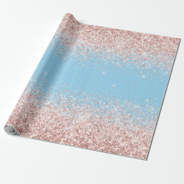 Roze Blauw Ombre Glitter Baby Geslacht Onthullen Cadeaupapier