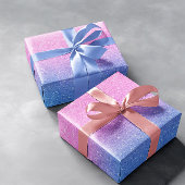 Roze Blauw Ombre Glitter Baby Geslacht Onthullen Cadeaupapier