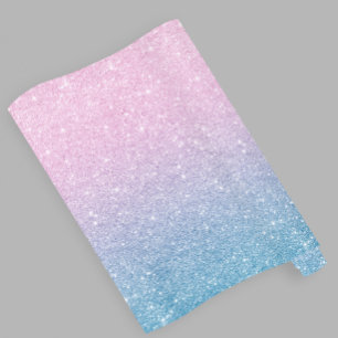 Roze Blauw Ombre Glitter Baby Geslacht Onthullen Cadeaupapier