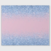 Roze Blauw Ombre Glitter Baby Geslacht Onthullen Cadeaupapier (Vlak)