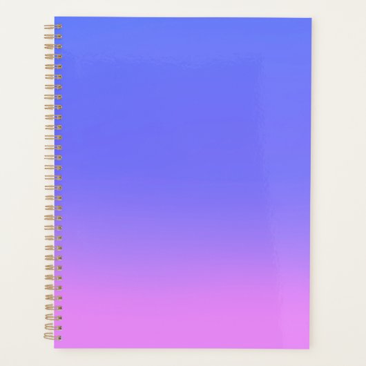 Roze Blauw ombre maanlicht Double Stripe Planner (Voorkant)