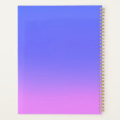 Roze Blauw ombre maanlicht Double Stripe Planner (Achterkant)