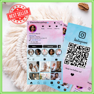 Roze & Blauw   Ombre Social Media Visitekaartje