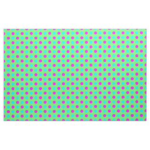 Roze & Blauw op Groene Polka Dots Patroon Stof