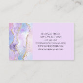 Roze Blauw Paars Agate Glitter Trendy Girly Visitekaartje (Achterkant)