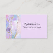 Roze Blauw Paars Agate Glitter Trendy Girly Visitekaartje (Voorkant)