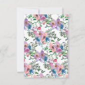 Roze Blauw Paars Floral Afstuderen Opslagdatum Kaart (Achterkant)