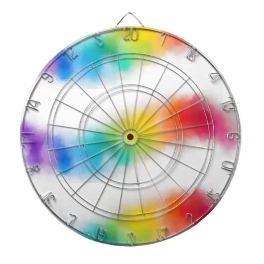 Roze Blauw Paars Groen Trendy Sjabloon Modern Dartbord (Voorkant)