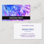 Roze Blauw Paars Modern Abstract Kunst Elegant Visitekaartje (Voorkant / Achterkant)