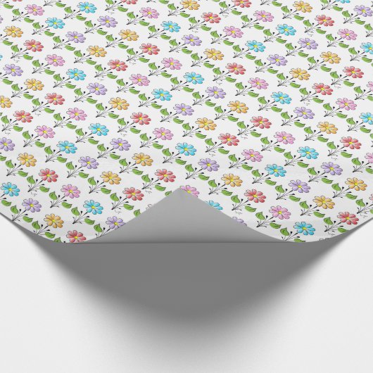 Roze blauw Paars Oranje  Cadeaupapier (Hoek)