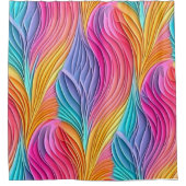 Roze Blauw Paarse Abstract Ontwerp Kleurrijke Past Douchegordijn (Voorkant)