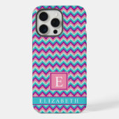  Roze Blauw Paarse Chevron Patroon iPhone Hoesje (Achterkant)