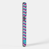  Roze Blauw Paarse Chevron Patroon iPhone Hoesje (Rechterkant)
