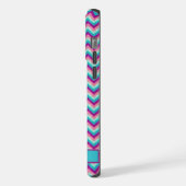  Roze Blauw Paarse Chevron Patroon iPhone Hoesje (Linkerkant)