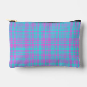 Roze Blauw Paarse Plaid Patroon Klein Etui