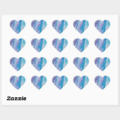 Roze Blauw Paarse Trendy Modern Wash Hart Sticker (Vel)