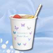 Roze Blauw Paarse Vlinder Vrijgezellenfeest Papieren Bekers