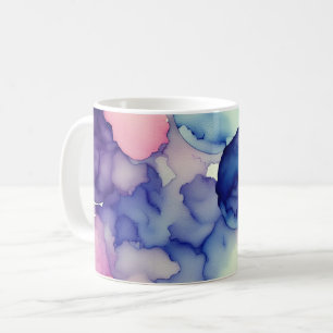 Roze Blauw Paarse Waterverf verf Fusion Koffiemok
