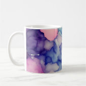 Roze Blauw Paarse Waterverf verf Fusion Koffiemok (Links)