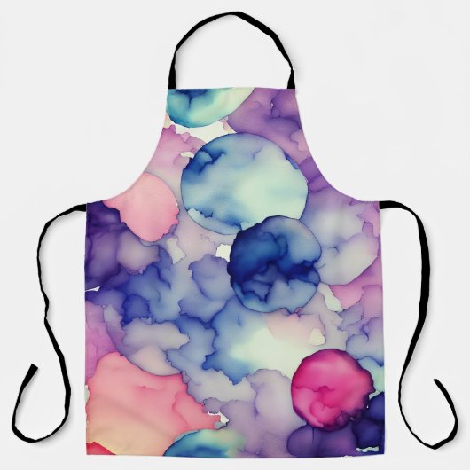 Roze Blauw Paarse Waterverf verf Fusion Schort (Voorkant)