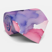 Roze Blauw Paarse Waterverf verf Fusion splash ar Stropdas (Opgerold)