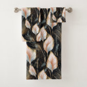 Roze & Blauw Pampas Gras Glitter Bad Handdoek (Insitu)