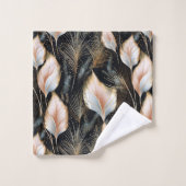 Roze & Blauw Pampas Gras Glitter Bad Handdoek (Wasdoekje)