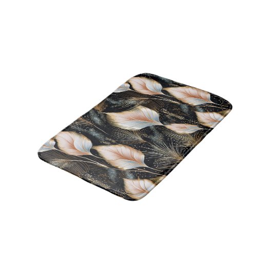 Roze & Blauw Pampas Gras Glitter Badmat (Gekanteld)