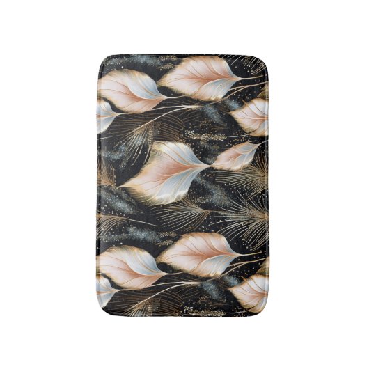 Roze & Blauw Pampas Gras Glitter Badmat (Voorkant Verticaal)