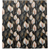 Roze & Blauw Pampas Gras Glitter Douchegordijn (Voorkant)