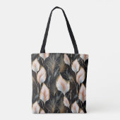 Roze & Blauw Pampas Gras Glitter Tote Bag (Achterkant)