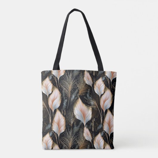 Roze & Blauw Pampas Gras Glitter Tote Bag (Achterkant)