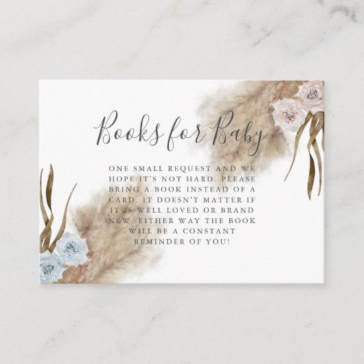 Roze Blauw Pampas Grass Geslacht onthullen Boek Aa Informatiekaartje (Voorkant)