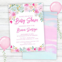 Roze Blauw Perzik Paarse Baby Shower