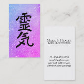 *~ Roze Blauw. Reiki Master Practitioner Symbool Visitekaartje (Voorkant / Achterkant)