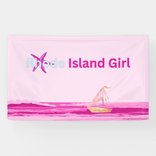 Roze Blauw Rhode Island Ocean Zee Spandoek (Horizontaal)