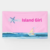 Roze Blauw Rhode Island Ocean Zee Spandoek (Horizontaal)