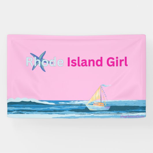 Roze Blauw Rhode Island Ocean Zee Spandoek (Horizontaal)