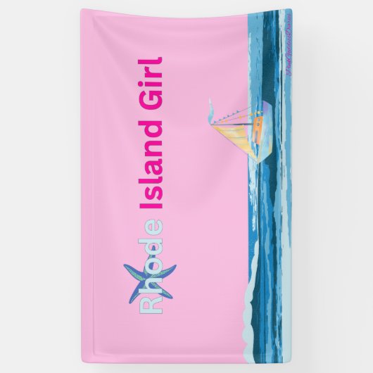 Roze Blauw Rhode Island Ocean Zee Spandoek (Verticaal)