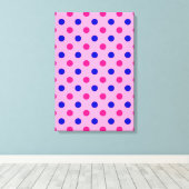 Roze Blauw Roze Stippenpatroon Canvas Afdruk (Insitu (Houten vloer))
