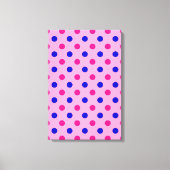 Roze Blauw Roze Stippenpatroon Canvas Afdruk (Voorkant)