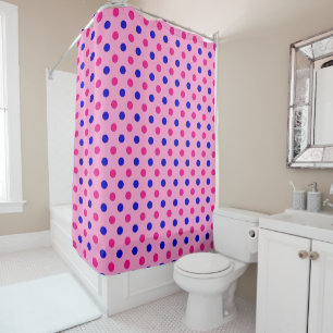 Roze Blauw Roze Stippenpatroon Douchegordijn