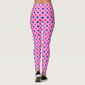 Roze Blauw Roze Stippenpatroon Leggings (Achterkant)